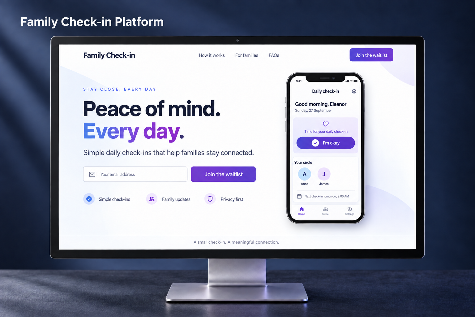 Family Check-in Platform product interface